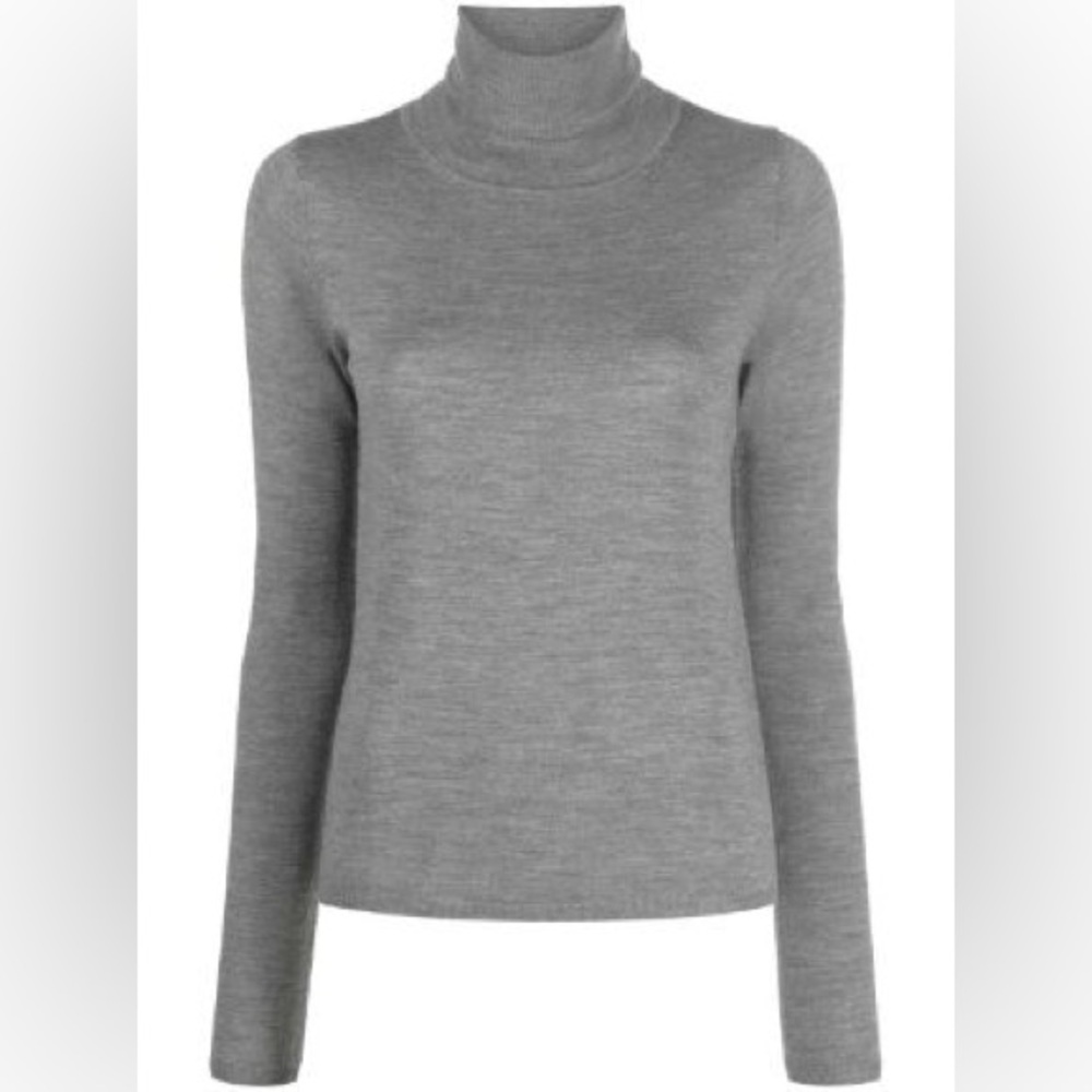 TOTEME First Layer Turtleneck Top Medium Gray NEW